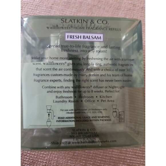 New Slatkin & Co Fresh Balsam Wallflower Home Fragrance Refill 2 Bulbs - Picture 3 of 3